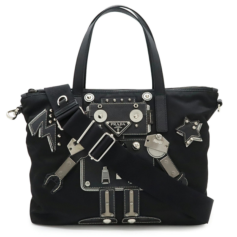 Prada Robot Triangle 2way Shoulder Bag NERO Black